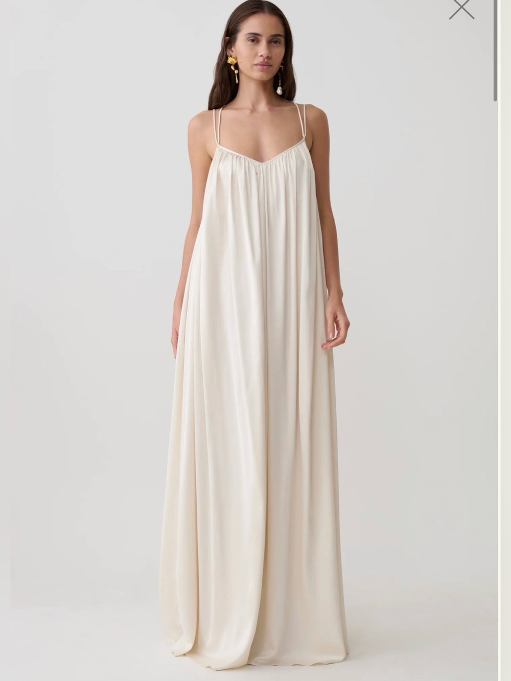 Meshki Satin Gathered Maxi Dress
